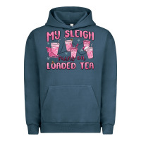 Pigment Midnight Navy my sleigh runs on loaded tea Urban Hoodie - MaliasSmallBusiness