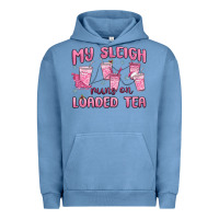 Pigment Pebble Blue my sleigh runs on loaded tea Urban Hoodie - MaliasSmallBusiness