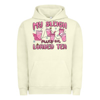 Pigment Pistachio my sleigh runs on loaded tea Urban Hoodie - MaliasSmallBusiness