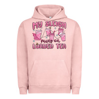 Pigment Salmon my sleigh runs on loaded tea Urban Hoodie - MaliasSmallBusiness