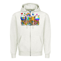 Oatmeal Heather pride wine cups Zipper Hoodie - Zillion Design Studio