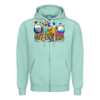 Seafoam pride wine cups Zipper Hoodie - Zillion Design Studio