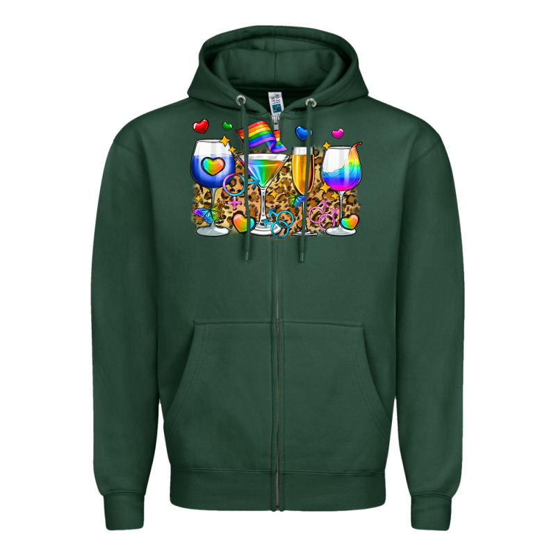 Pride Wine Cups Zipper Hoodie by Zillion Design Studio | Teevron