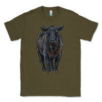 Army Green black angus cattle Classic Tee - RanaPortraitStore