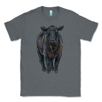 Charcoal Heather black angus cattle Classic Tee - RanaPortraitStore