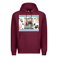 Burgundy i'm just here for the snacks Premium Hoodie - MaliasSmallBusiness