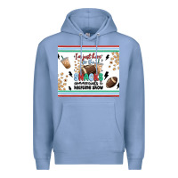 Colony Blue i'm just here for the snacks Premium Hoodie - MaliasSmallBusiness