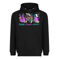 Black peace love nail art Heavyweight Hoodie - AdoDesignShop