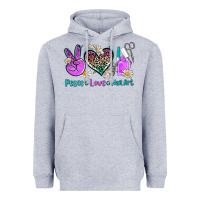 Heather Grey peace love nail art Heavyweight Hoodie - AdoDesignShop