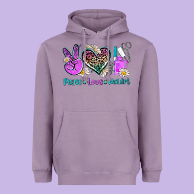 Peace Love Nail Art Heavyweight Hoodie Designed By Adodesignshop