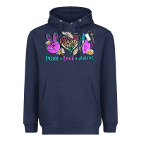 Navy peace love nail art Heavyweight Hoodie - AdoDesignShop