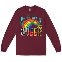 Burgundy the future is queer Long Sleeve Tee - texasbilliewilder