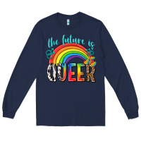 Navy the future is queer Long Sleeve Tee - texasbilliewilder