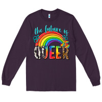 Plum the future is queer Long Sleeve Tee - texasbilliewilder