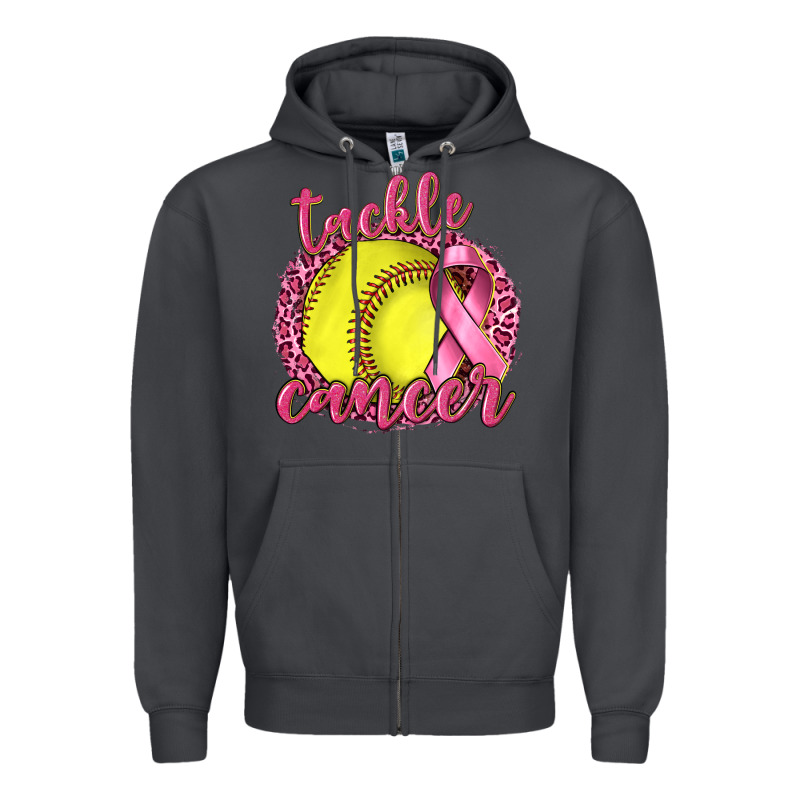 Tackle Cancer Softball Zipper Hoodie by texasbilliewilder | Teevron