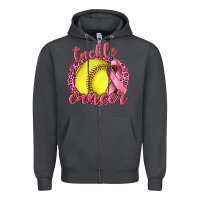 Smoke Tackle Cancer Softball Zipper Hoodie - texasbilliewilder