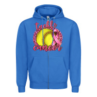 True Royal Tackle Cancer Softball Zipper Hoodie - texasbilliewilder