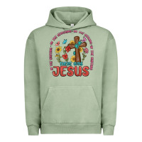 Pigment Oil Green in the waiting there was jesus Urban Hoodie - MaliasSmallBusiness