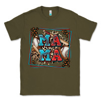 Army Green baseball mama with leopard Classic Tee - Zillion Design Studio