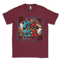 Burgundy baseball mama with leopard Classic Tee - Zillion Design Studio