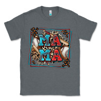 Charcoal Heather baseball mama with leopard Classic Tee - Zillion Design Studio
