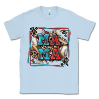 Dusty Blue baseball mama with leopard Classic Tee - Zillion Design Studio