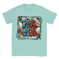 Seafoam baseball mama with leopard Classic Tee - Zillion Design Studio