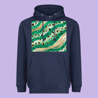 Green Glitter Heavyweight Hoodie Designed By Jahusdesignshop