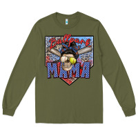 Army Green ballpark mama Long Sleeve Tee - Zillion Design Studio