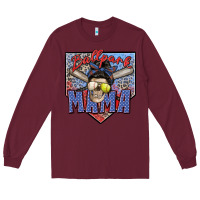 Burgundy ballpark mama Long Sleeve Tee - Zillion Design Studio