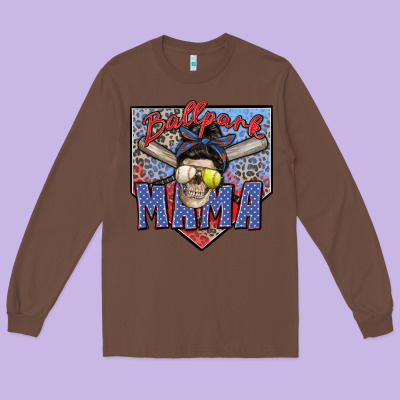 Ballpark Mama Long Sleeve Tee Designed By Zillion Design Studio