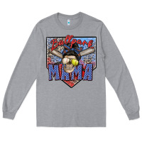 Heather Grey ballpark mama Long Sleeve Tee - Zillion Design Studio