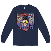 Navy ballpark mama Long Sleeve Tee - Zillion Design Studio