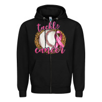 Black Tackle Cancer Baseball Zipper Hoodie - texasbilliewilder