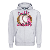 Heather Grey Tackle Cancer Baseball Zipper Hoodie - texasbilliewilder