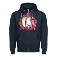 Navy Tackle Cancer Baseball Zipper Hoodie - texasbilliewilder