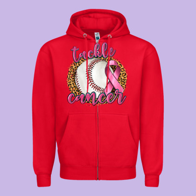 Tackle Cancer Baseball Zipper Hoodie Designed By Texasbilliewilder