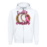 White Tackle Cancer Baseball Zipper Hoodie - texasbilliewilder