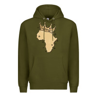 Army Green africa with crown Premium Hoodie - MaliasSmallBusiness
