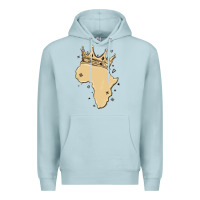 Blue Mist africa with crown Premium Hoodie - MaliasSmallBusiness