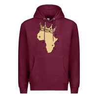Burgundy africa with crown Premium Hoodie - MaliasSmallBusiness