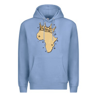 Colony Blue africa with crown Premium Hoodie - MaliasSmallBusiness