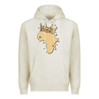 Oatmeal Heather africa with crown Premium Hoodie - MaliasSmallBusiness