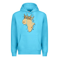 Ocean Blue africa with crown Premium Hoodie - MaliasSmallBusiness