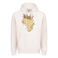 Pale Pink africa with crown Premium Hoodie - MaliasSmallBusiness
