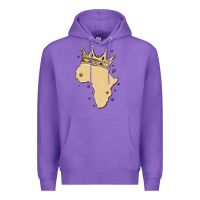Purple africa with crown Premium Hoodie - MaliasSmallBusiness