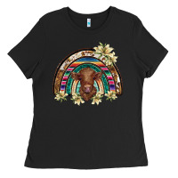 Black scottish calf rainbow Ladies Tee - BarkalooDesign