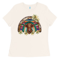 Bone scottish calf rainbow Ladies Tee - BarkalooDesign