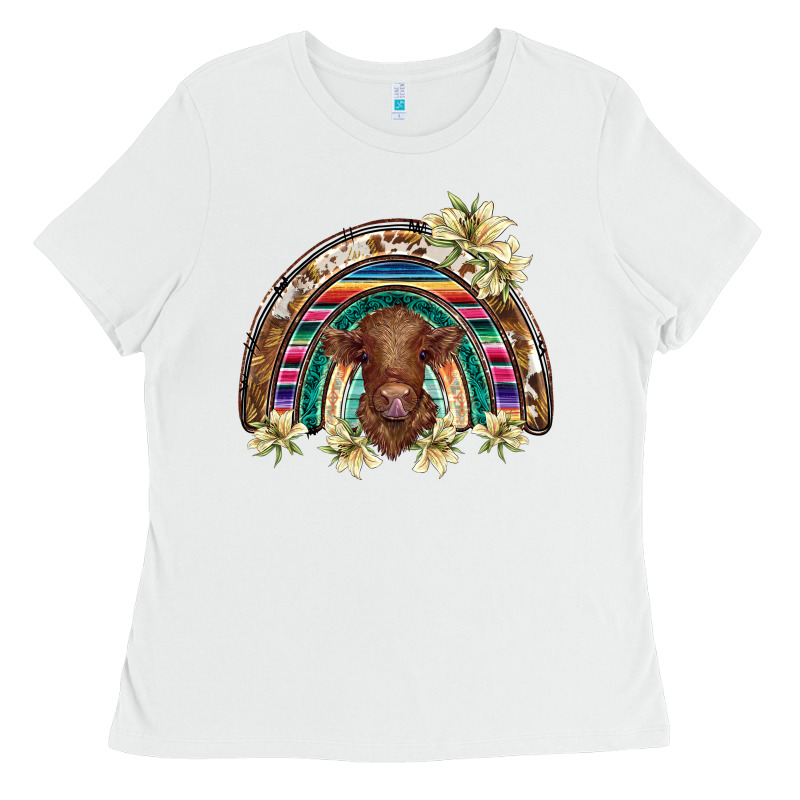 Scottish Calf Rainbow Ladies Tee by BarkalooDesign | Teevron