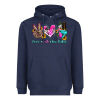 Navy peace love hair stylist Heavyweight Hoodie - AdoDesignShop
